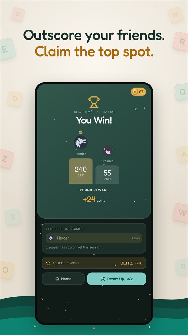 Outscore your friends: the real-time winner's podium